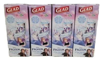 4 x GLAD para niños! Disney Frozen 3 OZ Tazas de baño de papel 20 ea paquete 80 tazas Tot Foto 1 de 4