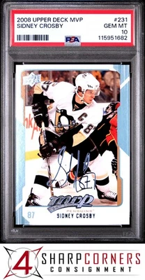 2008 UPPER DECK MVP #231 SIDNEY CROSBY PENGUINS PSA 10 - Image 1 of 3