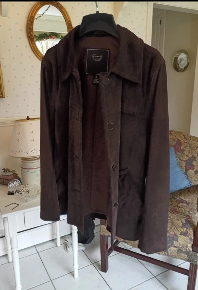 Coach Gamuza Cuero XL Mujer Chaqueta Foto 1 de 4