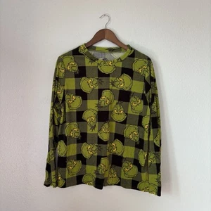 Dr. Seuss Green and Black Plaid Grinch Sweatshirt - Picture 1 of 4