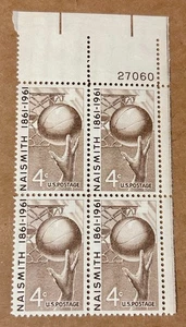 Sc#1189, 1961 Naismith: 100th Anniversary of Birth, US 4¢ Block, MNH/OG, VF/XF - Picture 1 of 2