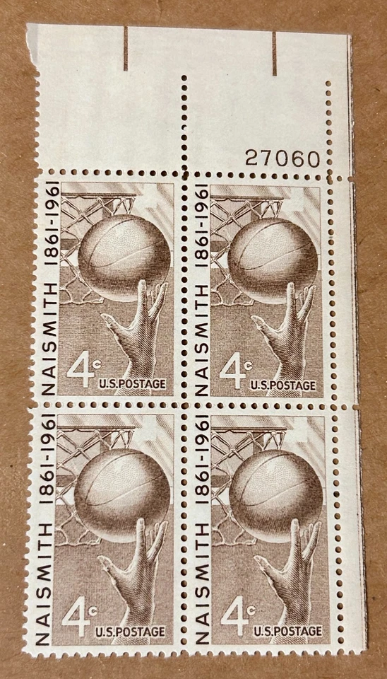 Sc#1189, 1961 Naismith: 100th Anniversary of Birth, US 4¢ Block, MNH/OG, VF/XF - Image 1 of 2