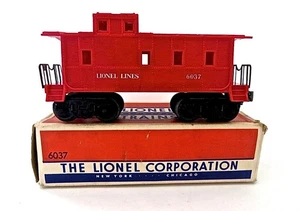 Lionel Post War 6037 Bright  Red Caboose in Original Partial Box - Picture 1 of 5