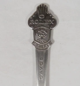 Rolex Bucherer of Switzerland Davos Souvenir 4.5" Spoon, Sun Engraved in Bowl - Picture 1 of 7
