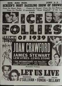 Ice Follies of 1939 Local Theater Herald 1939 James Stewart, Joan Crawford! - Picture 1 of 3