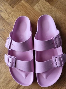 BIRKENSTOCK size 7 40 Narrow ARIZONA EVA pink SLIDE SANDALS NEW - Picture 1 of 3