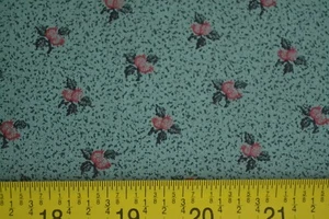17" Long, Red & Black Calico on Green Quilt Cotton, Thimbleberries/My Best, N764 - Picture 1 of 5