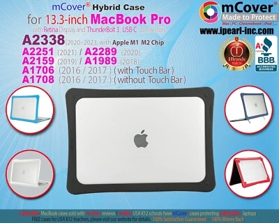 mCover Hybrid Case for 13.3" A2338 M1 M2 A2289 A1706 MacBook Pro Touch Bar USB-C - Image 1 of 4