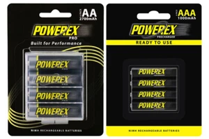 12 x AA (2700 mAh) + 12 x AAA (1000 mAh) NiMH Powerex Rechargeable Batteries - Picture 1 of 1