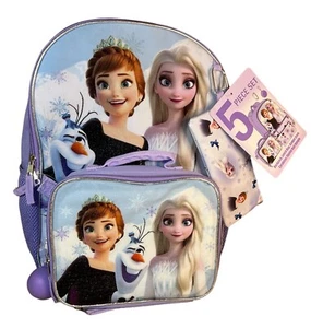 Disney Frozen Elsa Anna And Olaf Diseño Mochila Escolar Mochila con Bolsa de Almuerzo - Imagen 1 de 10