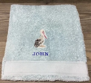 Toalla John Bath John Bath bordada algodón egipcio azul pálido - Imagen 1 de 13