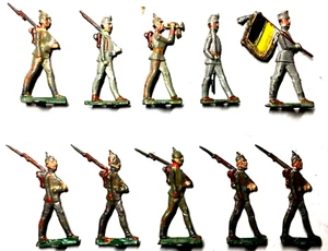 Diez figuras de estaño pintadas, soldados de estaño - Imagen 1 de 2