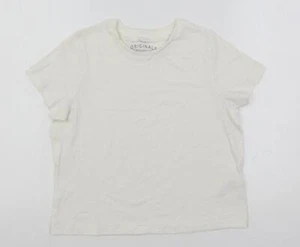 Marks and Spencer Girls White Cotton blend T-Shirt Size 10-11 Years Pu - Picture 1 of 10