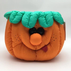 Joelson Industries Halloween Basket Puffy Pumpkin Jack o Lantern - Picture 1 of 7