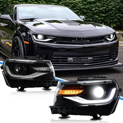 Faros proyectores LED VLAND para Chevrolet Camaro 2014-15 con señal secuencial Foto 1 de 4