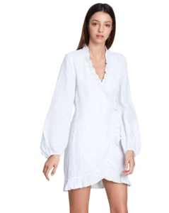 Shona Joy Sz 6 White Gold Ruffle Holden Mini Dress NEW RRP$$295.00 - Picture 1 of 4