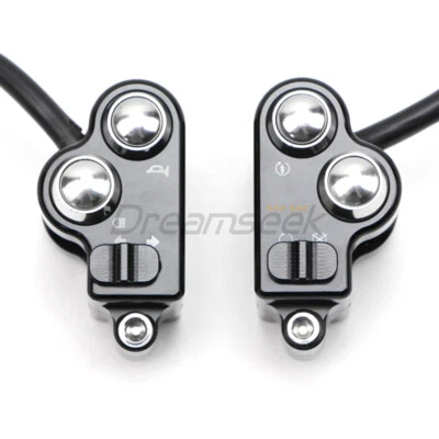 Interruptor de manillar negro universal de 25 mm botón de bocina control para motocicleta Harley - Imagen 1 de 4