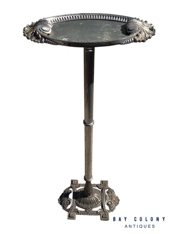 EARLY 20TH C ANTIQUE ART DECO NICKEL PLATED DRINK VALET / STAND Cover