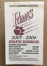 2005-06 Saint Joseph’s College (Rensselaer, IN) Pumas Athletics Pocket Schedule