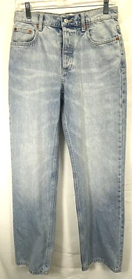 Zara Jeans Women’s Size 4 (26x29) Raw Hem Straight Leg Button Fly Blue - Image 1 of 4