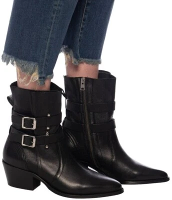Bota AllSaints Harriet Cuero Negro Talla 40 EU 10 US Foto 1 de 4