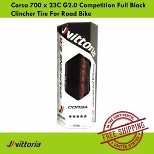 Vittoria Corsa 700x23C G2.0 Competition vollschwarz Clincher Reifen für Rennrad - Bild 1 von 4