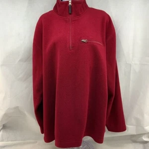 Gap Athletic Mens Fleece Sweatshirt Red 1/4 Zip Pocket Mock Neck Long Sleeve L - Picture 1 of 8