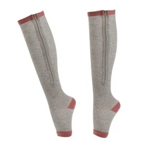 Calze A Compressione Calze Con Cerniera Sport Calze Elastiche Punta Aperta - Foto 1 di 10