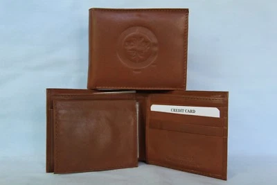 WINNIPEG JETS   Leather BiFold Wallet   NEW  lt brown 4 - Image 1 of 4