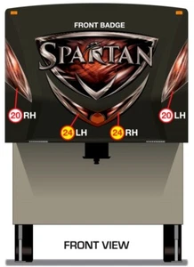 2014 Prime Time Spartan 5th Wheel - Front Cap RV Decals - Picture 1 of 3