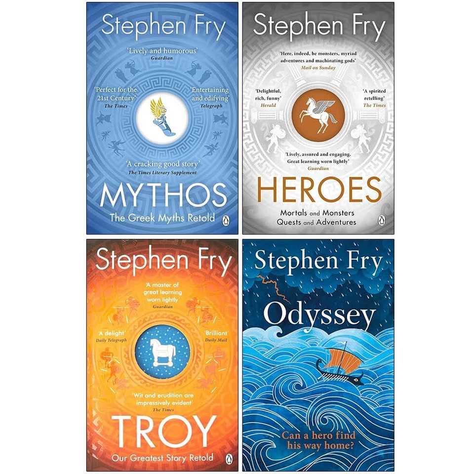Greek Myths Series Collection 4 Books Set by Stephen Fry Troy, Heroes, Mythos - Image 1 of 1