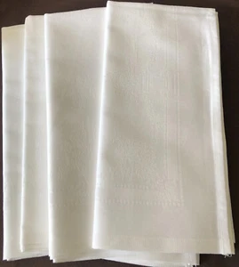Vintage Jacquard Napkin Set Of 4 White 20”x 20”Luxurious New - Picture 1 of 3