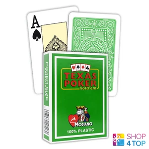 Texas Poker Hold Em Hell Green Playing Cards Modiano Jumbo Index Poker Size New - Picture 1 of 3
