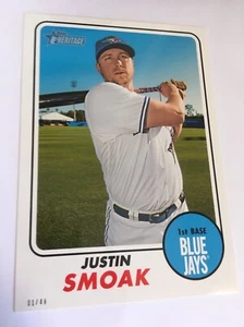 2017 Topps Heritage Jumbo 5x7 Justin Smoak Blue Jays 334 #’d 02/49 - Picture 1 of 1