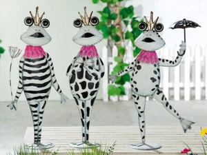 Frosch Metall witzig 60 cm (G67734) Gilde Funny Frogs Gartenfigur Dekofigur - Bild 1 von 1