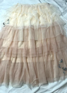 Women's Wicked Glinda Layered Tulle Skirt New Pale Pink  Silver-toned Butterfly - Picture 1 of 9
