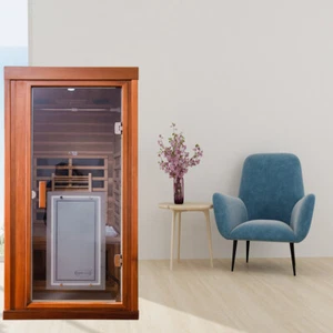 Home Sauna Box - One Person Far Infrared Red Cedar Standard Indoor Sauna Room - Picture 1 of 10