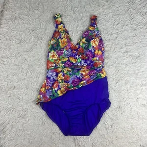 Catalina Vintage Einteiler Badeanzug Hawaii Damen bunt geblümt Übergröße 20 - Bild 1 von 12