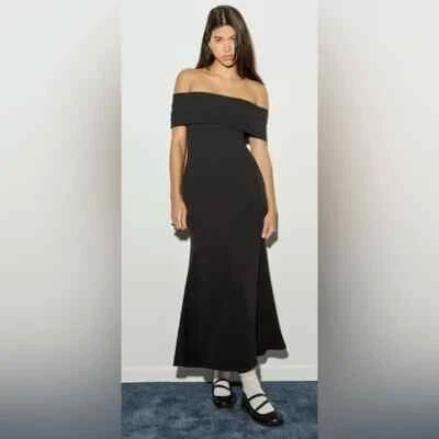 Silence Noise Jayde Off-The-Shoulder Maxi Dres NWOT Black M/L - Image 1 of 4