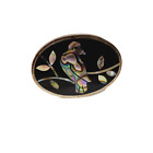 Mexican 925 Sterling Silver and Abalone Inlay Bird Brooch Pendant 