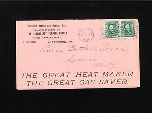 Standard Heating Radiator Mfg Furnace Burner SLOGAN Pittsburg 1904 PA Cover ¤ - Picture 1 of 2