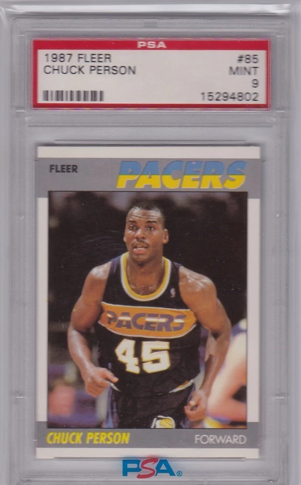 1987-88 FLEER BASKETBALL CHUCK PERSON #85 PACERS PSA 9 *429 - Image 1 of 1
