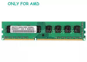 8GB 8 G DDR3 PC3-12800U 1600MHz DIMM Desktop RAM F AMD Chipset Motheboard Memory - Picture 1 of 12