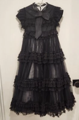 Vestido Marchesa Negro Detalle Volantes Tul Niña Talla 6 Nuevo Estado Foto 1 de 4