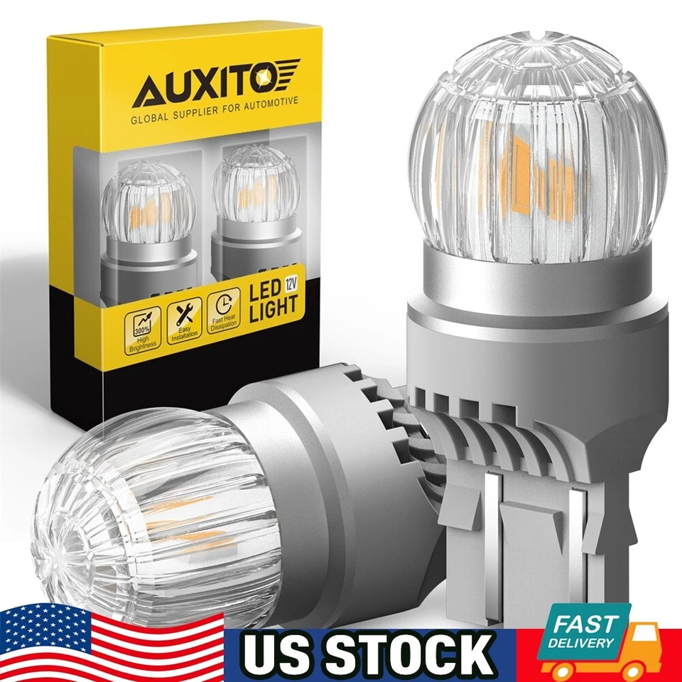 Amarillo/Ámbar 7443 7444 LED intermitente de señal de giro frontal bombillas sin hiper flash Foto 1 de 4