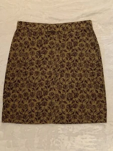 Nautica Jeans size 12 Short Skirt Brown with Deep Purple flower print - Picture 1 of 9