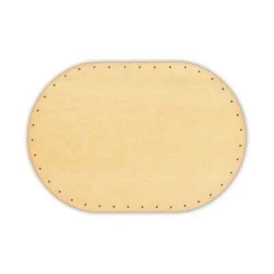 CSB-CENTER Korbboden Korbflechtboden Boden 22x32 cm oval 8mm Sperrholz massiv Bohrung 3,2mm