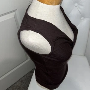 NWT Loft Ann Taylor shell halter tank shirt top size small brown camisole blouse - Picture 1 of 10
