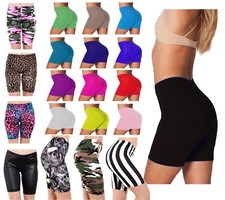 LADIES WOMENS CYCLING SHORTS DANCING SHORTS LEGGINGS ACTIVE CASUAL SHORTS 8-22