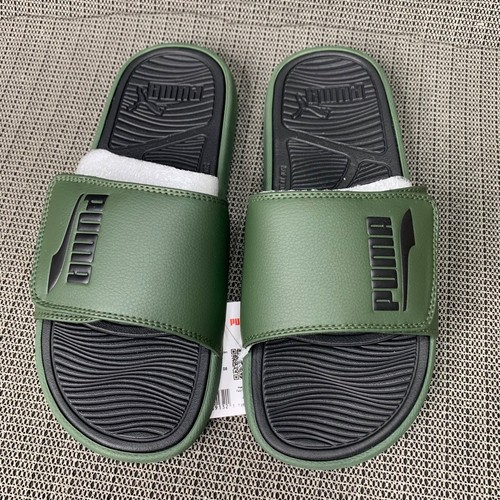 Sandali Puma uomo taglia 8 verdi e neri slip on slide logo regolabili comodi